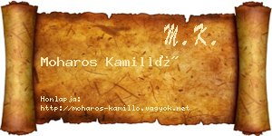Moharos Kamilló névjegykártya